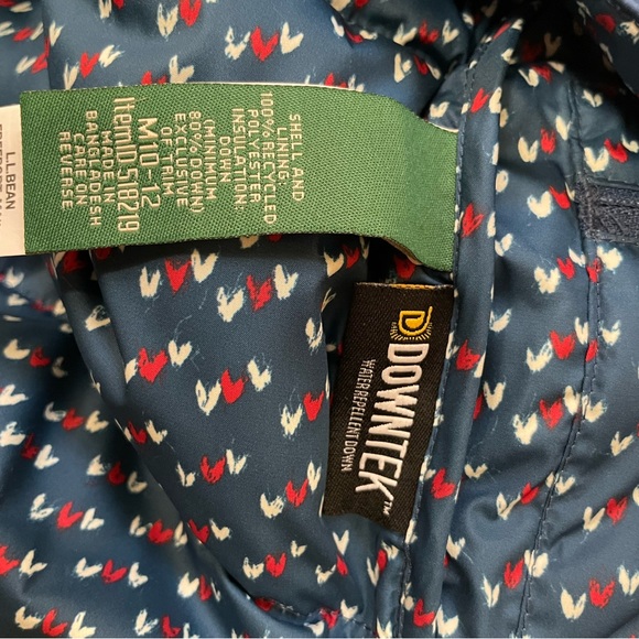 NWT L.L. Bean Down Field Vest Puffer Blue Kids Size Medium 10/12 Unisex - Picture 7 of 8